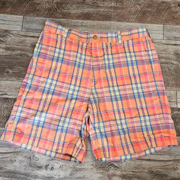 SOUTHERN TIDE SKIPJACK 9 INCH SHORTS PLAID SIZE 34 PASTEL BEACH GOLF COTTON - Picture 3 of 11